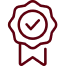Certification symbol with check mark