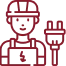 Technician avatar with electrical plug